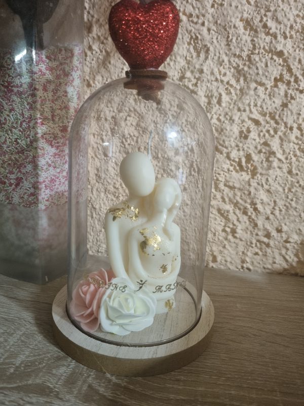 Bougie sous cloche couple