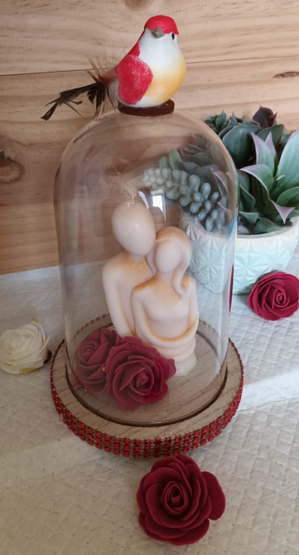 Bougie sous cloche couple - Image 2