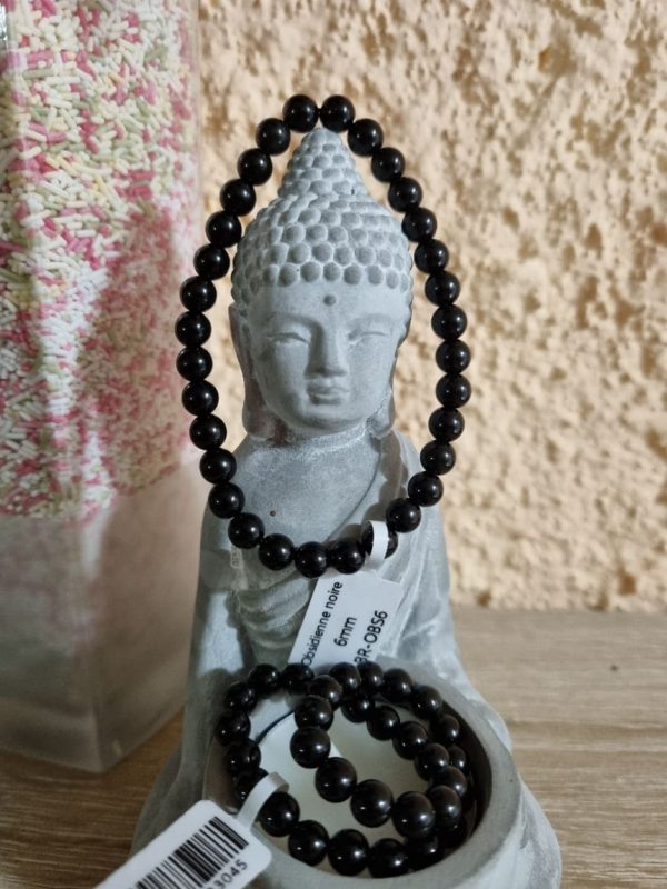 Bracelet perles Obsidienne noire