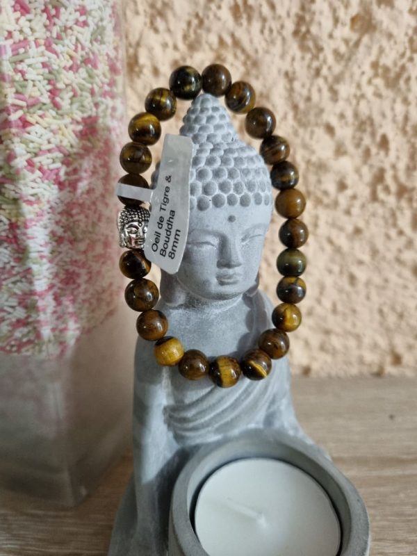 Bracelet Œil de tigre & Bouddha