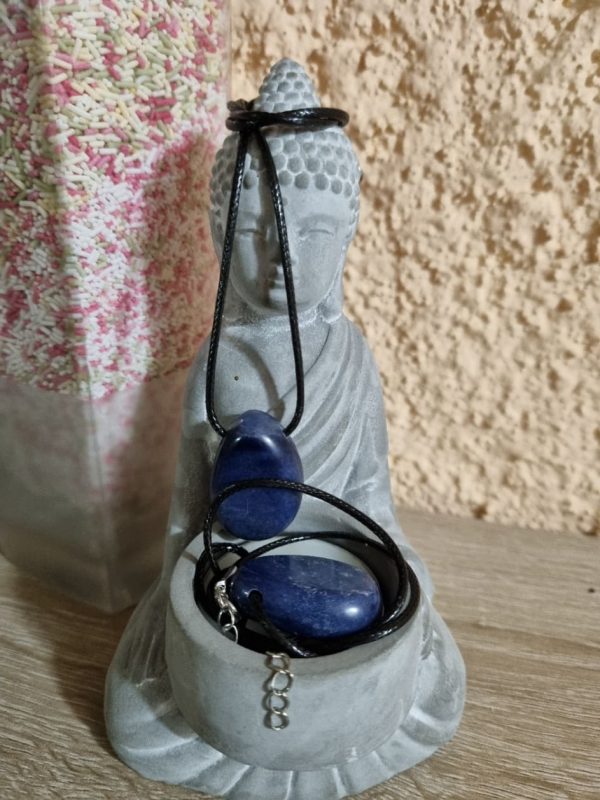 Pendentif Pierre Roulée Percée Aventurine Bleue