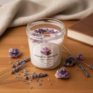 ✨💜 Bougie Énergétique Lavande & Améthyste 💜✨