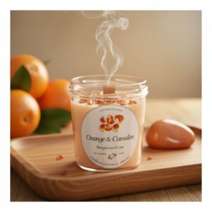 ✨🧡 bougie Énergétique orange & cornaline 🧡✨