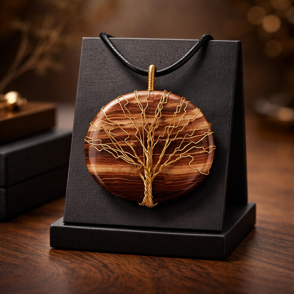 collier jaspe paysage – arbre de vie collier jaspe paysage – arbre de vie
