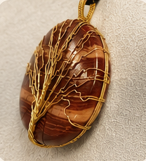 collier jaspe paysage – arbre de vie collier jaspe paysage – arbre de vie