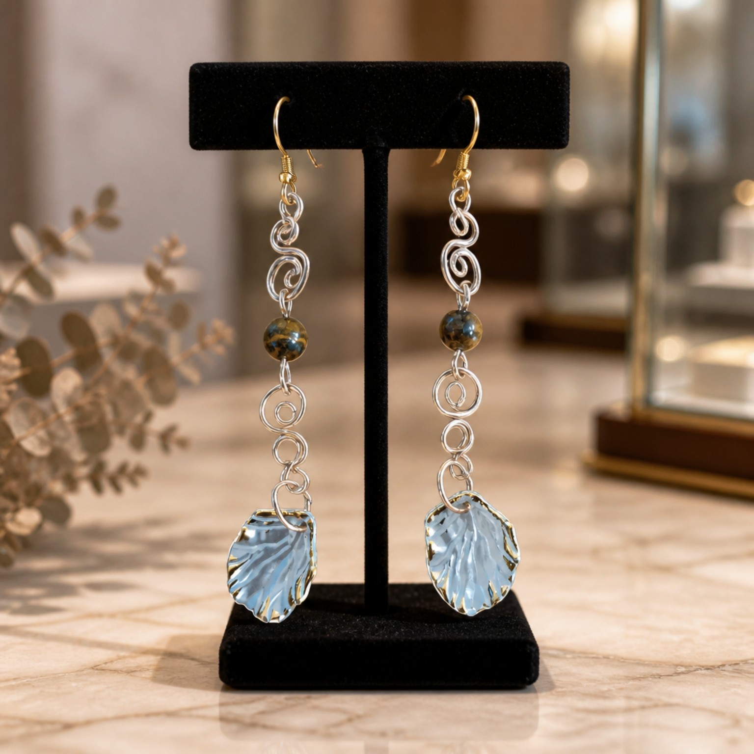 boucles d'oreilles labradorite – Élégance & protection boucles d'oreilles labradorite – Élégance & protection