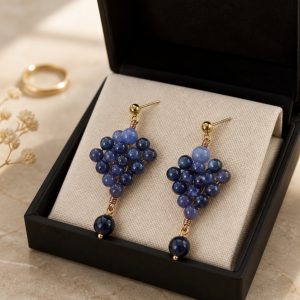 boucles d'oreilles améthyste – grappe Élégance