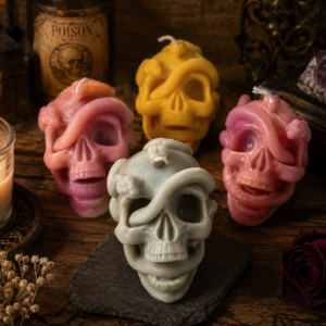 bougie tête de mort serpent