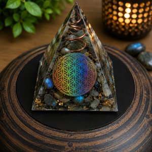 orgonite labradorite – fleur de vie
